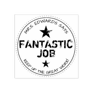 Fantastic Job Personalised Teachers Rubber Stamp