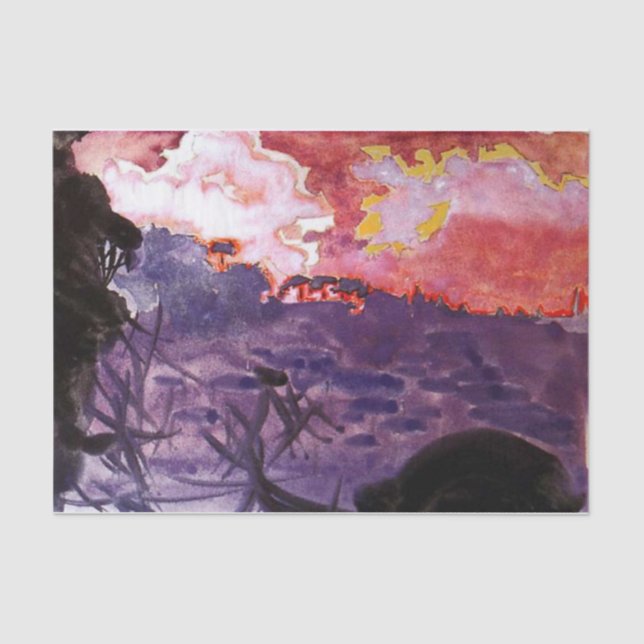 Fantastic Landscape by Mikhail Vrubel Tissue Paper (Front)