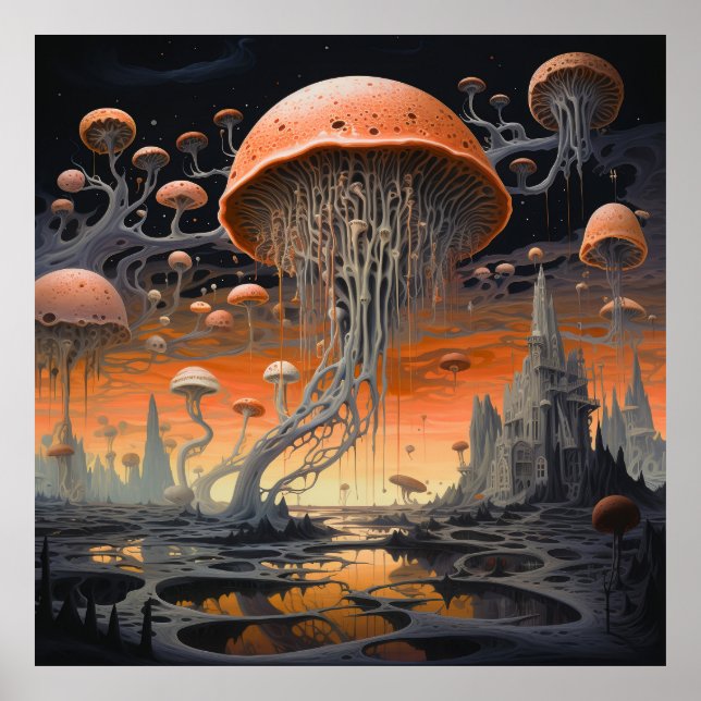 Fantastic landscapes with mystical characters poster (Front)