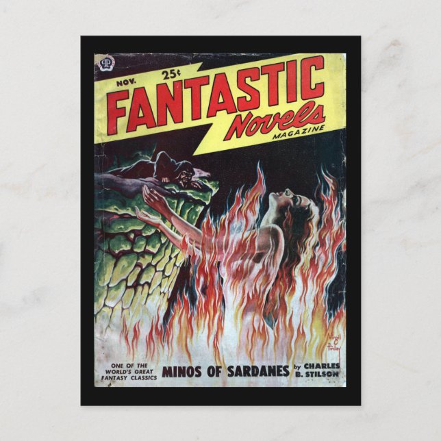 Fantastic Novels v03 n04 (1949-11.Popular)_Pulp Ar Postcard (Front)