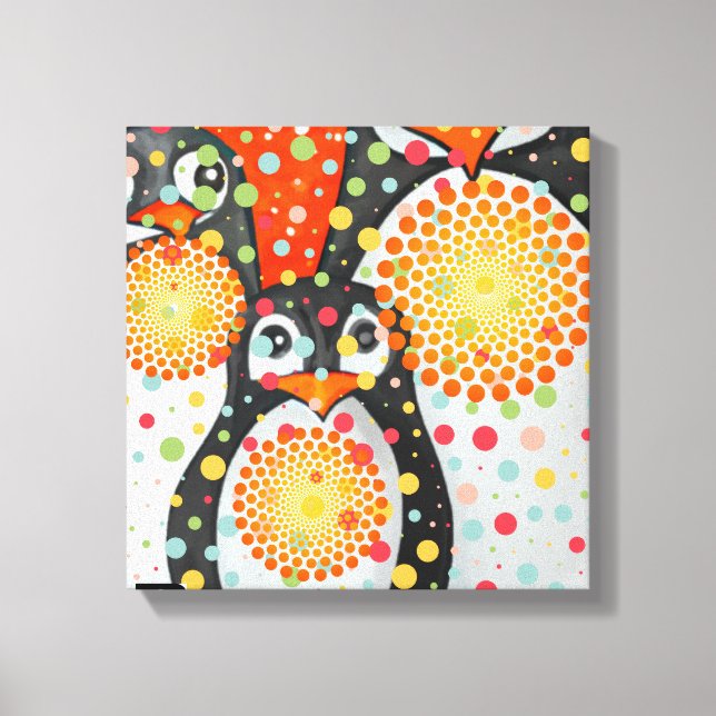 Fantastic Penguins Canvas Print (Front)