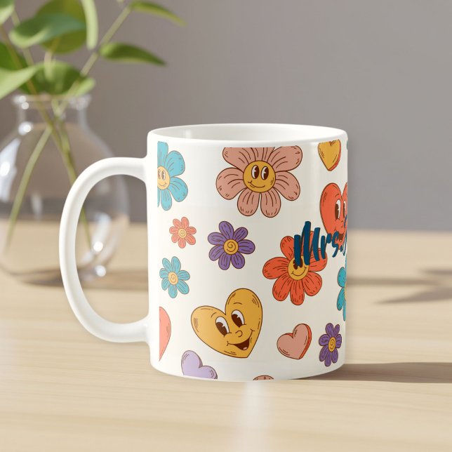 Fantastic personalized retro teacher mug with name (Creator Uploaded)