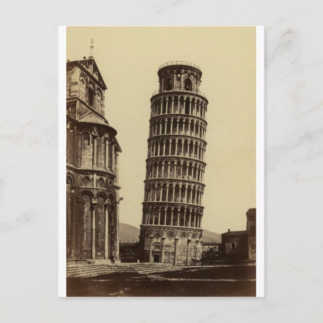 Fantastic photo of Pisa tower in 1860! Postcard (Front)