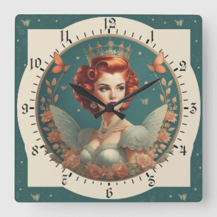 Fantastic Princess Square Wall Clock