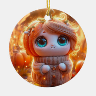 Fantastic Pumpkin Kid Ceramic Tree Decoration