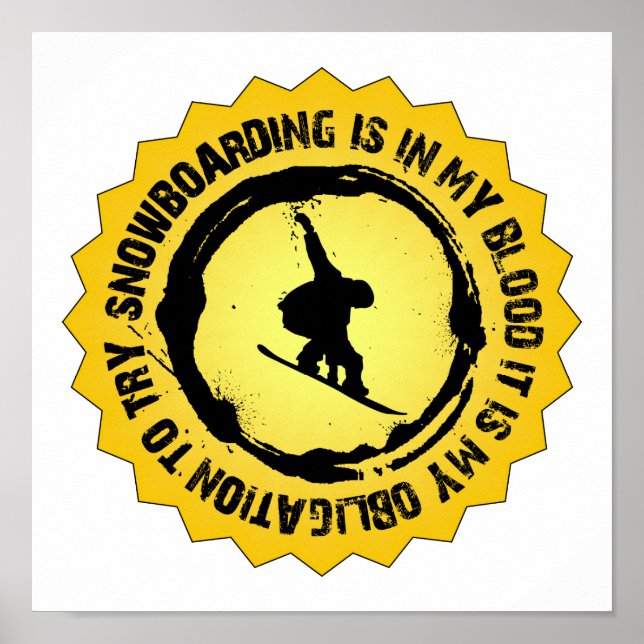 Fantastic Snowboarding Seal Poster (Front)