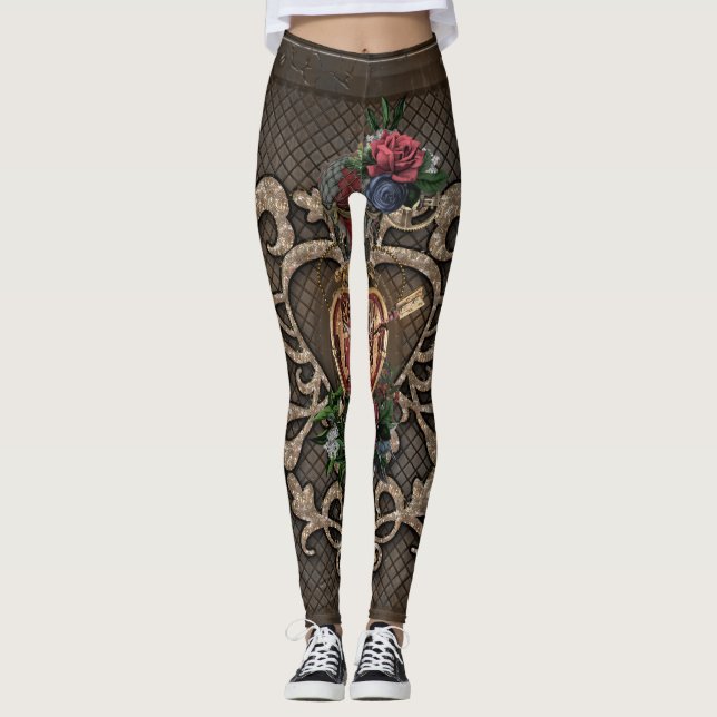 Fantastic steampunk heart leggings (Front)