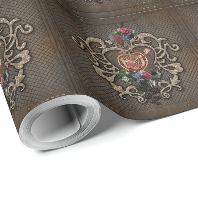 Fantastic steampunk heart wrapping paper (Roll Corner)