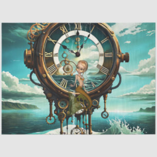 Fantastic steampunk sea clock tissue paper