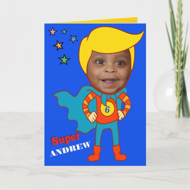Fantastic Superhero Comic Birthday Kid Card (Front)