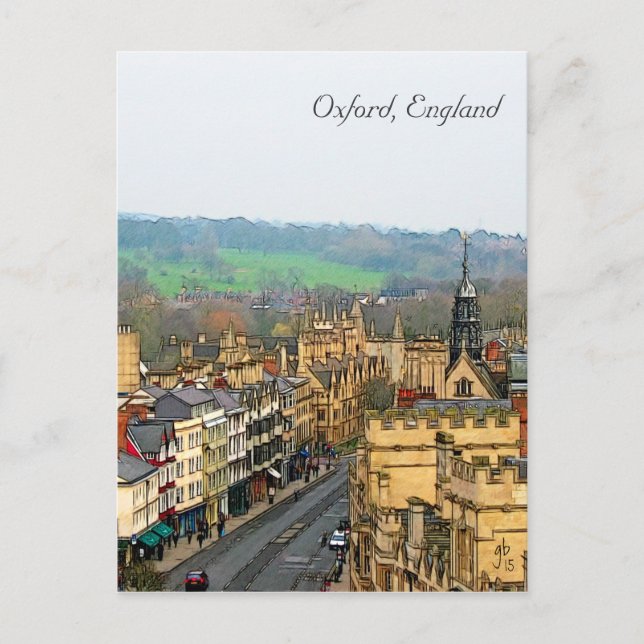 Fantastic View, Oxford, England, High Street #2 Postcard (Front)