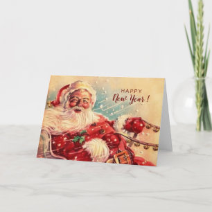 Fantastic vintage New Year and Santa Card