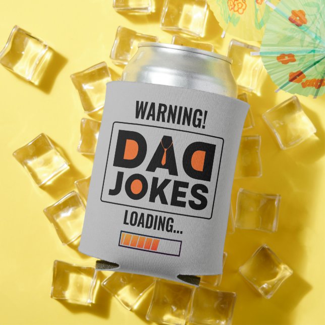 Fantastic Warning! Dad Joke Uploading Throw Pillow Can Cooler (In Situ Summer)