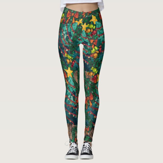 Fantastic Watercolor Christmas Leggings (Front)