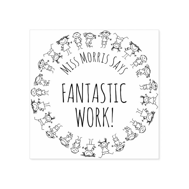 Fantastic Work Personalised Teacher Stamp Rubber (Imprint)