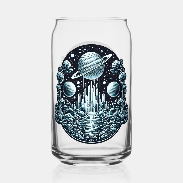 Fantastic Worlds Of Outer Space 408 Can Glass (Front)