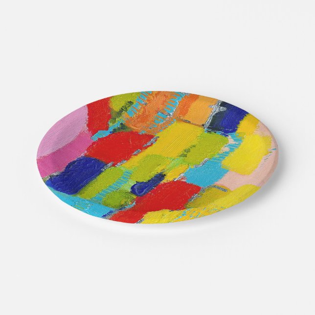 Fantastical Abstract Painting by Kris Taylor Paper Plate (Angled)