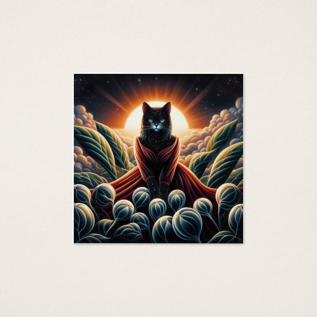 Fantastical Digital Art: Night Sky Cat Surrounded  (Front)
