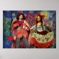Fantastical Funny Mona Lisa Couple Whimsical