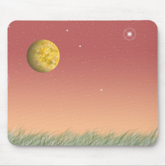 Fantastical moon and a silent starry sky. mouse mat