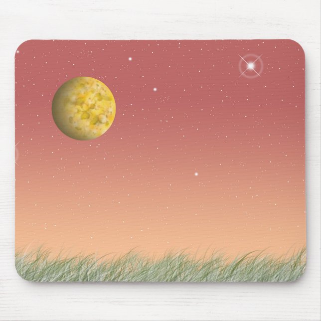 Fantastical moon and a silent starry sky.  mouse mat (Front)