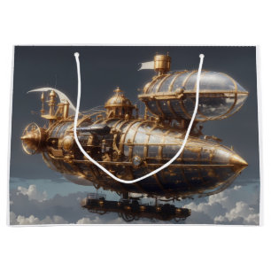Fantastical Steampunk Airship Large Gift Bag