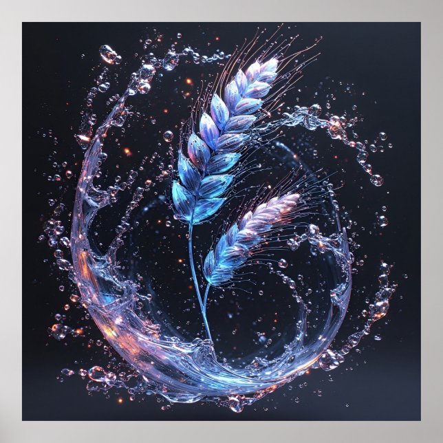 Fantastical Wheat with Dynamic Water Splash Poster (Front)