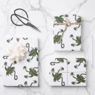 Fantasty monster plant drawing wrapping paper sheet