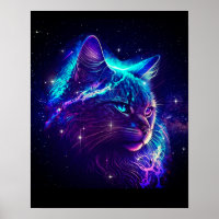 Fantasy Abstract Cute Galaxy Space Kitty Cat