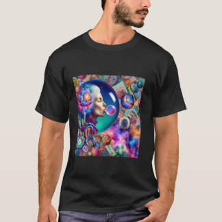Fantasy Abstract Lady Collage T-Shirt