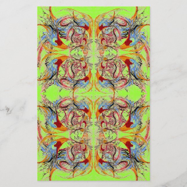 Fantasy Abstract Scrapbook Craft Paper Green (Front)