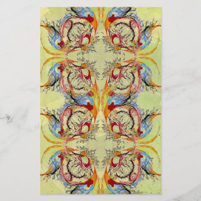 Fantasy Abstract Scrapbook Craft Paper Pale Green (Front)