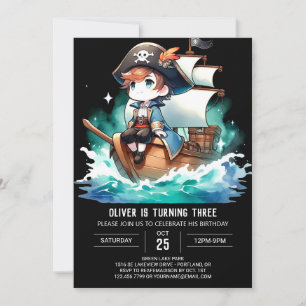 Fantasy Adorable Pirate Birthday Invitation