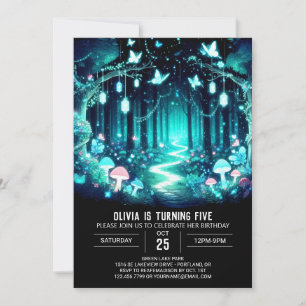 Fantasy Adorable Woodland Digital Birthday Invitation
