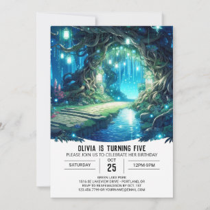 Fantasy Adorable Woodland Digital Birthday Invitation