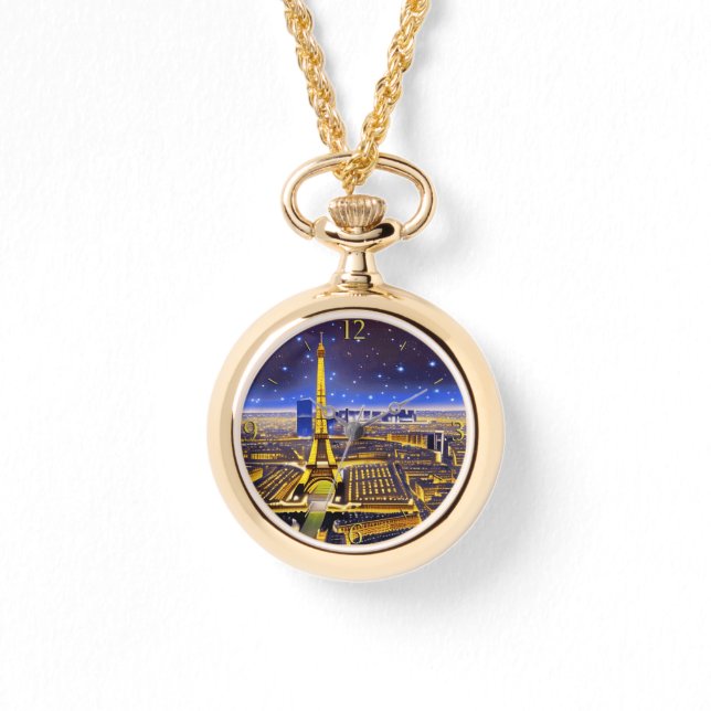 Fantasy Aerial View of Paris Under the Stars Watch (Front)