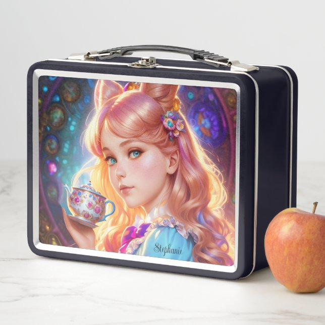 Fantasy Alice In Wonderland Metal Lunch Box (In Situ)