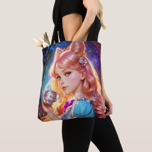 Fantasy Alice In Wonderland Tote Bag (Close Up)