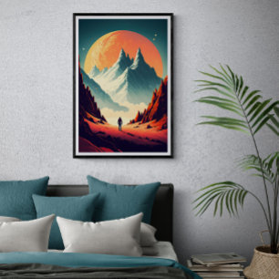 Fantasy Alien Landscape AI Art #1   Colourful Poster