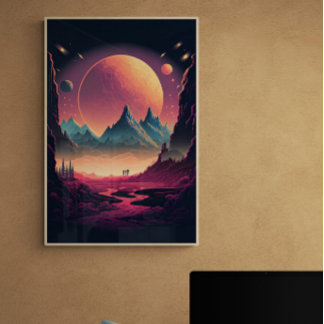 Fantasy Alien Landscape AI Art #4 | Colourful Poster