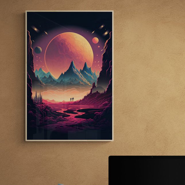 Fantasy Alien Landscape AI Art #4 | Colourful Poster (Creator Uploaded)