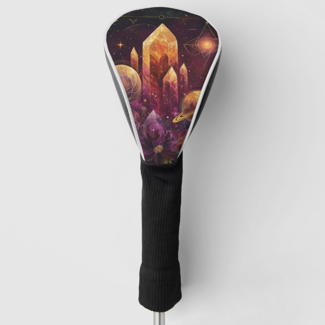 Fantasy Amethyst Crystal Realm Pattern Golf Head Cover (Front)