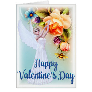 Fantasy Angel Happy Valentine's Day Greeting Card