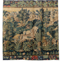 FANTASY ANIMALS,HORSES,WOODLAND Blue Green Floral