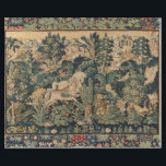 FANTASY ANIMALS,HORSES,WOODLAND Blue Green Floral Wrapping Paper<br><div class="desc">Digital composiition and elaboration by Bulgan Lumini . Antique French tapestry from 1550.</div>