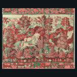 FANTASY ANIMALS,HORSES,WOODLAND Red Green Floral  Wrapping Paper<br><div class="desc">Digital composiition and elaboration by Bulgan Lumini . Antique French tapestry from 1550.</div>