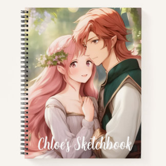 Fantasy Anime Couple Sketchbook Notebook