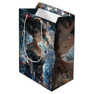 Fantasy Anime Girl in Enchanted Garden Medium Gift Bag