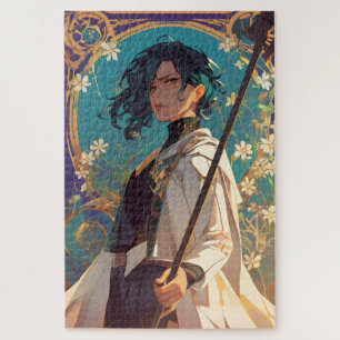 Fantasy Anime Girl Magic Jigsaw Puzzle