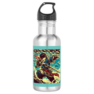 Fantasy Anime Hero 1 - Japanese Woodcut 532 Ml Water Bottle